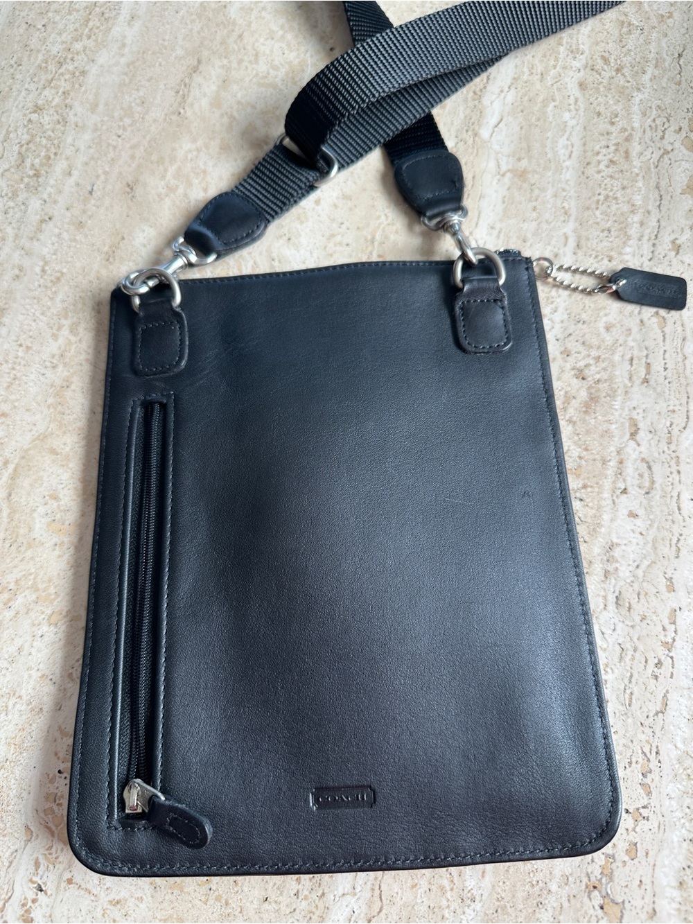 Coach Black Leather Crossbody Bag with Adjustable Strap